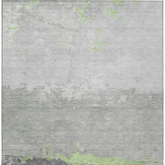 Artichoke Green And Gray Abstract Washable Indoor Outdoor Area Rug Photo 3