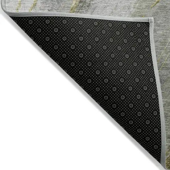 Artichoke Green And Gray Abstract Washable Indoor Outdoor Area Rug Photo 4