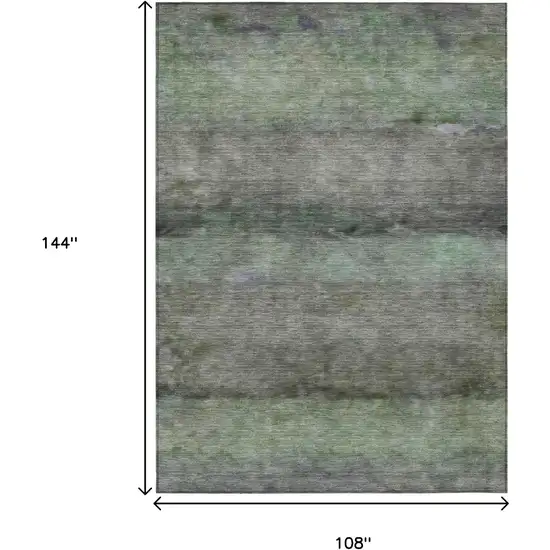 Artichoke Green And Gray Abstract Washable Indoor Outdoor Area Rug Photo 3