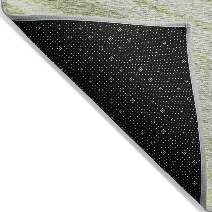 Artichoke Green And Gray Abstract Washable Indoor Outdoor Area Rug Photo 4