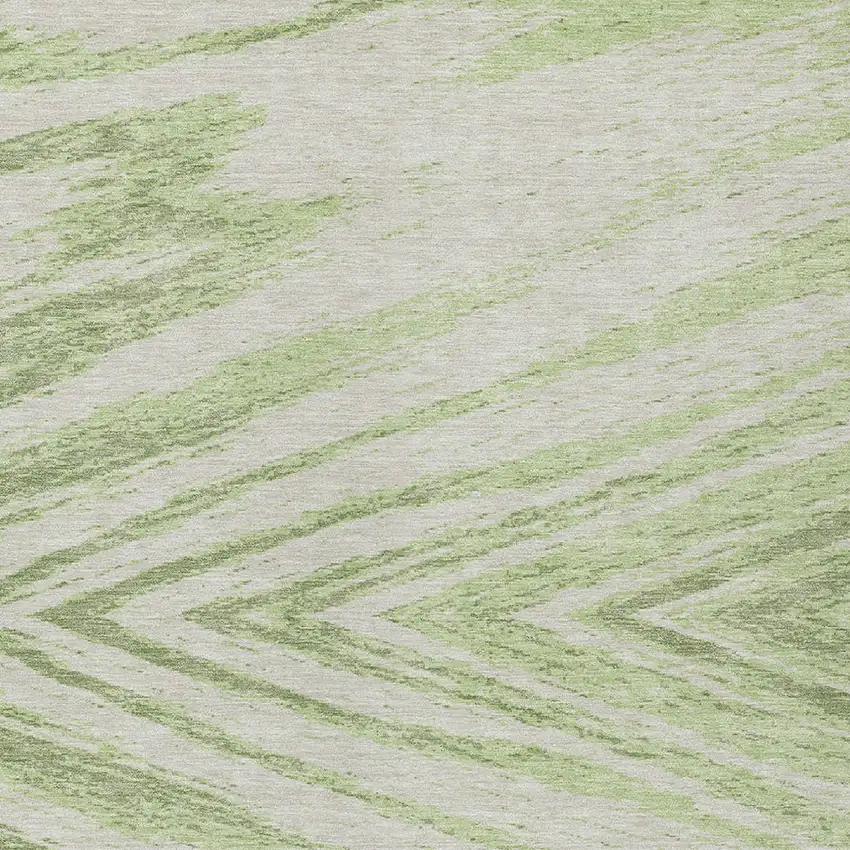 Artichoke Green And Gray Abstract Washable Indoor Outdoor Area Rug Photo 6