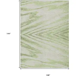 Photo of Artichoke Green And Gray Abstract Washable Indoor Outdoor Area Rug