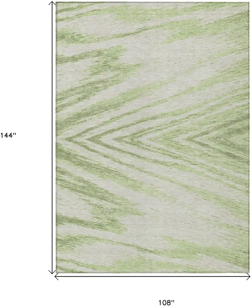 Artichoke Green And Gray Abstract Washable Indoor Outdoor Area Rug Photo 3