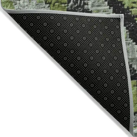 Artichoke Green And Gray Aztec Washable Indoor Outdoor Area Rug Photo 8