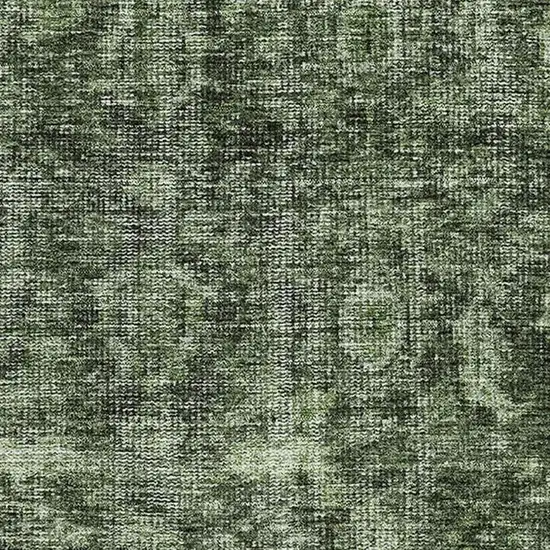 Artichoke Green And Gray Damask Washable Area Rug With UV Protection Photo 2