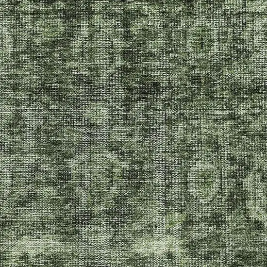 Artichoke Green And Gray Damask Washable Area Rug With UV Protection Photo 2