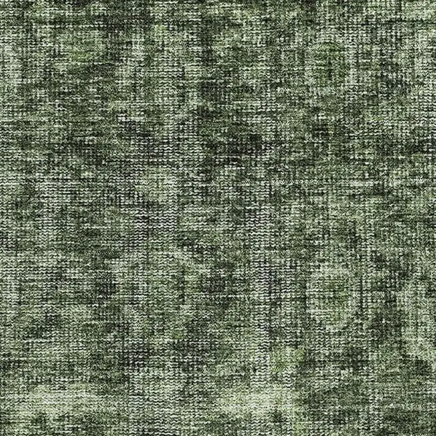 Artichoke Green And Gray Damask Washable Area Rug With UV Protection Photo 2