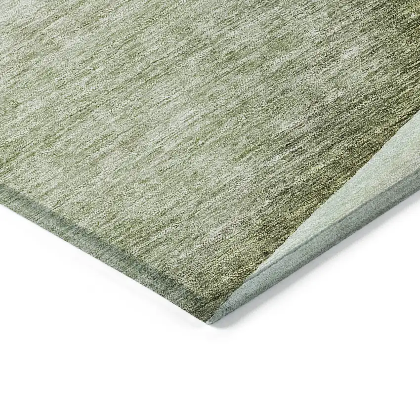 Artichoke Green And Gray Floral Washable Indoor Outdoor Area Rug Photo 4