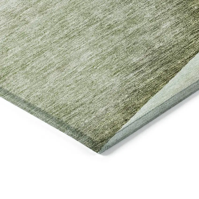 Artichoke Green And Gray Floral Washable Indoor Outdoor Area Rug Photo 4