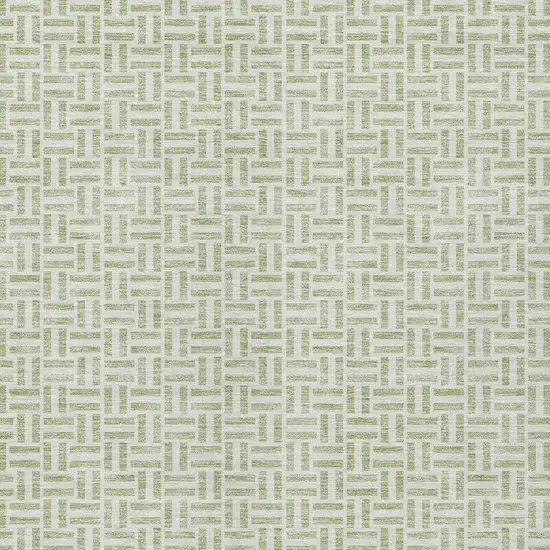 Artichoke Green And Gray Geometric Washable Indoor Outdoor Area Rug Photo 6