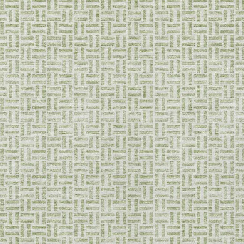 Artichoke Green And Gray Geometric Washable Indoor Outdoor Area Rug Photo 6