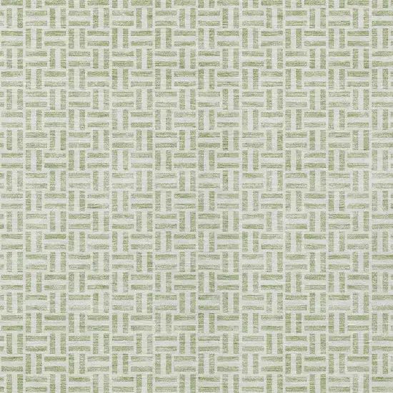 Artichoke Green And Gray Geometric Washable Indoor Outdoor Area Rug Photo 6