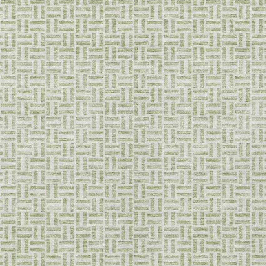 Artichoke Green And Gray Geometric Washable Indoor Outdoor Area Rug Photo 6