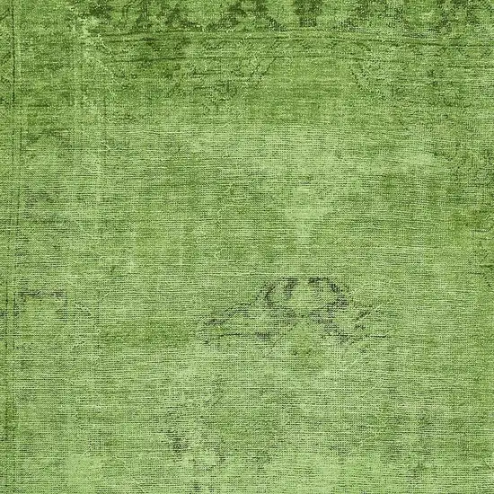 Artichoke Green And Gray Oriental Washable Area Rug With UV Protection Photo 4