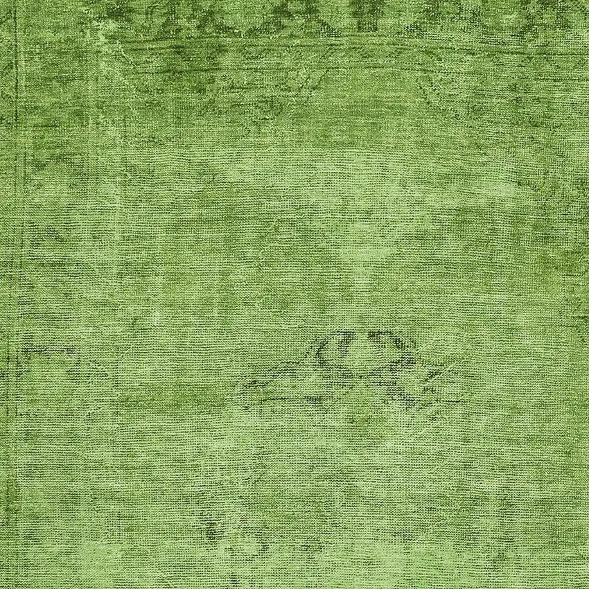 Artichoke Green And Gray Oriental Washable Area Rug With UV Protection Photo 4