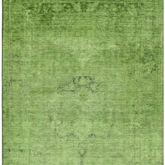 Artichoke Green And Gray Oriental Washable Area Rug With UV Protection Photo 1