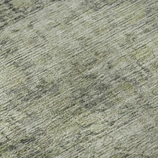 Artichoke Green And Gray Oriental Washable Area Rug With UV Protection Photo 9
