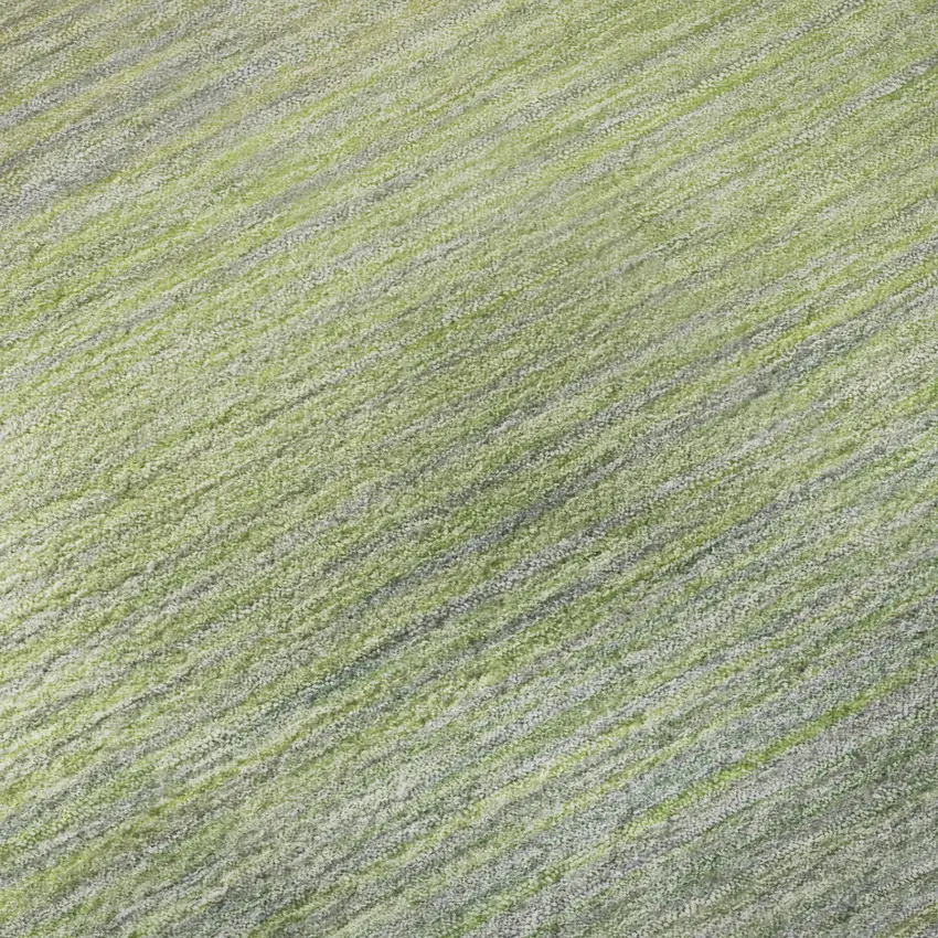 Artichoke Green And Gray Striped Washable Area Rug With UV Protection Photo 9