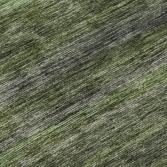 Artichoke Green And Gray Striped Washable Area Rug With UV Protection Photo 9