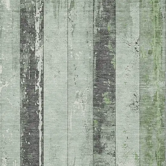 Artichoke Green And Gray Striped Washable Indoor Outdoor Area Rug Photo 6