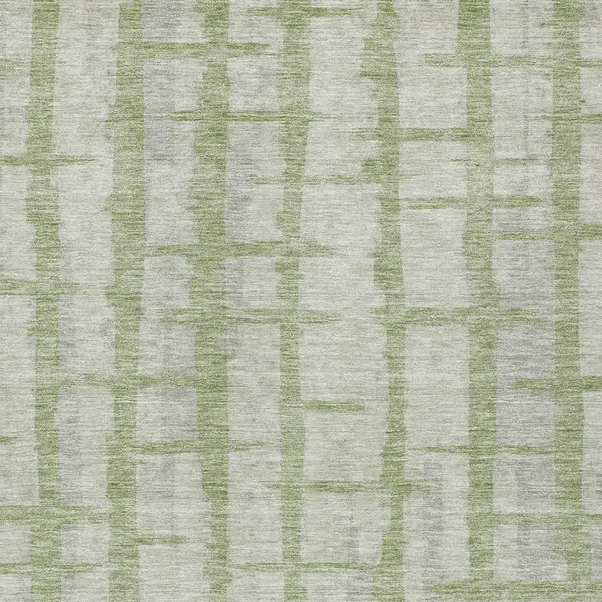 Artichoke Green And Gray Striped Washable Indoor Outdoor Area Rug Photo 6