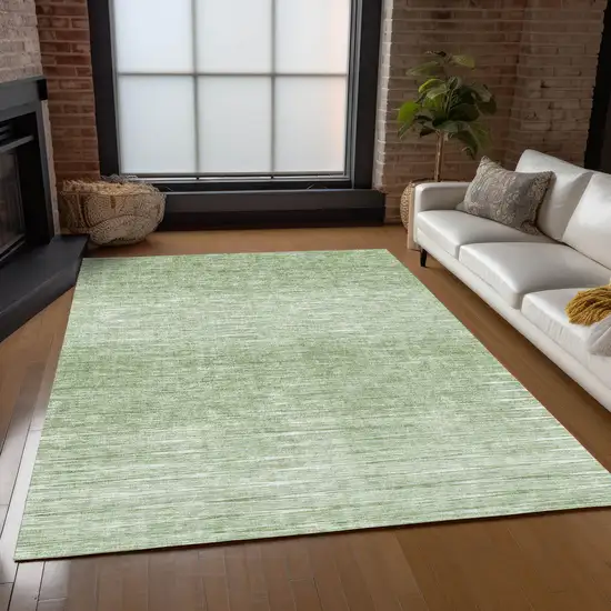 Artichoke Green And Green Abstract Washable Indoor Outdoor Area Rug Photo 9