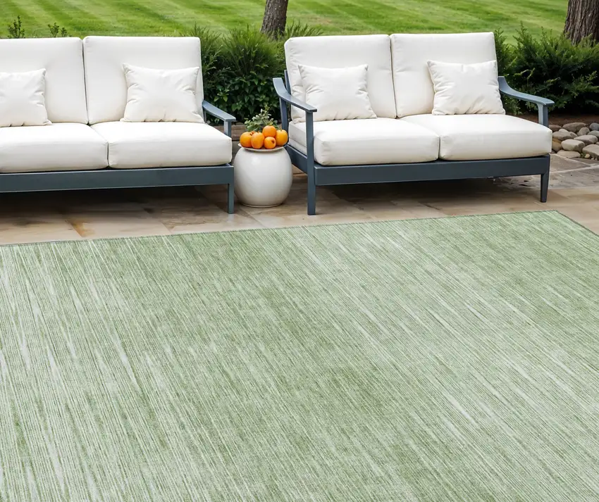 Artichoke Green And Green Abstract Washable Indoor Outdoor Area Rug Photo 1
