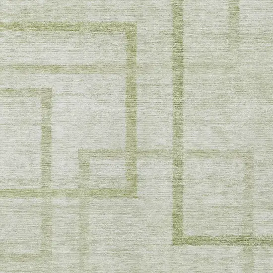 Artichoke Green And Green Geometric Washable Indoor Outdoor Area Rug Photo 6