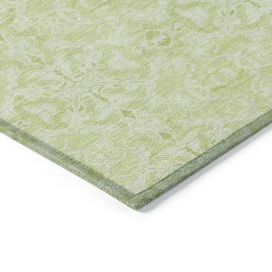 Artichoke Green And Green Medallion Washable Indoor Outdoor Area Rug Photo 3