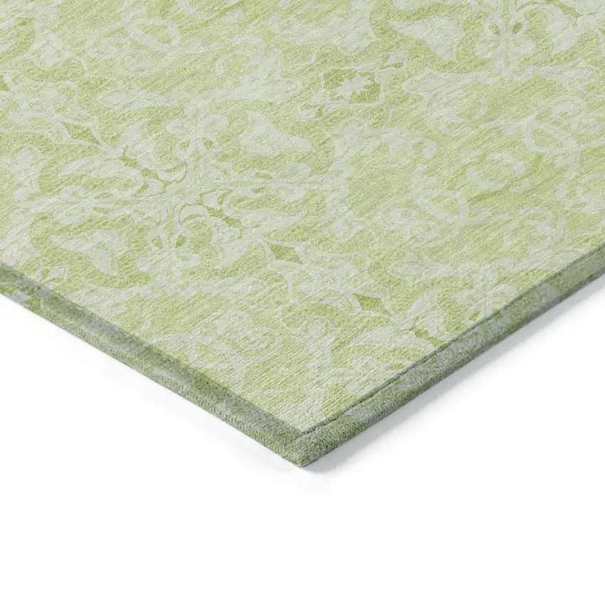 Artichoke Green And Green Medallion Washable Indoor Outdoor Area Rug Photo 4