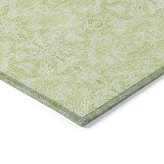 Artichoke Green And Green Medallion Washable Indoor Outdoor Area Rug Photo 4