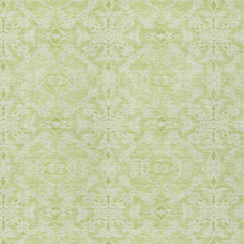 Artichoke Green And Green Medallion Washable Indoor Outdoor Area Rug Photo 5