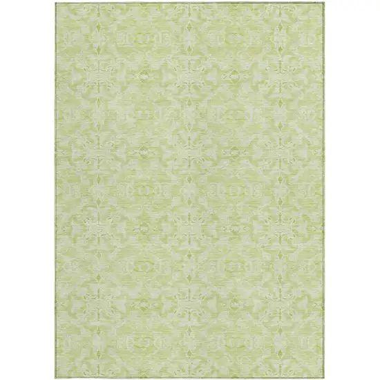 Artichoke Green And Green Medallion Washable Indoor Outdoor Area Rug Photo 6