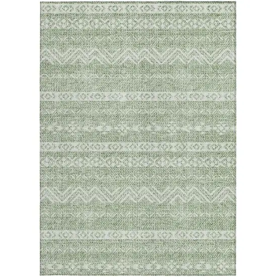 Artichoke Green And Green Southwestern Washable Indoor Outdoor Area Rug Photo 5