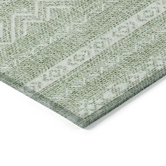 Artichoke Green And Green Southwestern Washable Indoor Outdoor Area Rug Photo 4
