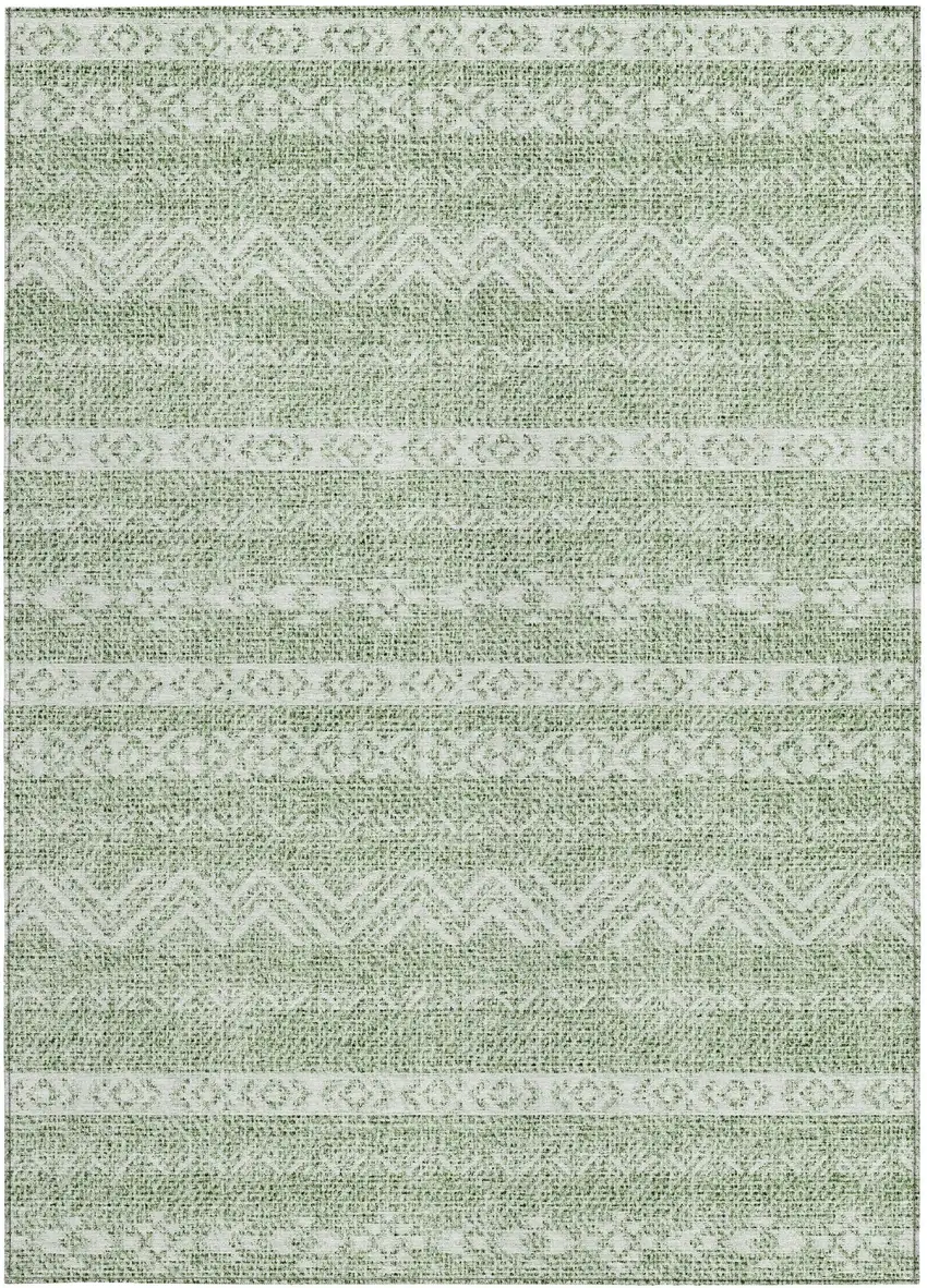 Artichoke Green And Green Southwestern Washable Indoor Outdoor Area Rug Photo 5