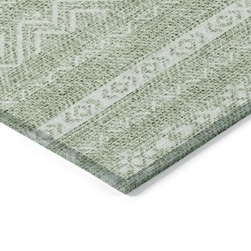 Artichoke Green And Green Southwestern Washable Indoor Outdoor Area Rug Photo 4