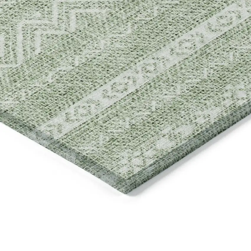 Artichoke Green And Green Southwestern Washable Indoor Outdoor Area Rug Photo 4