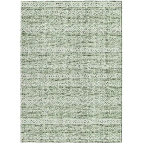 Artichoke Green And Green Southwestern Washable Indoor Outdoor Area Rug Photo 6