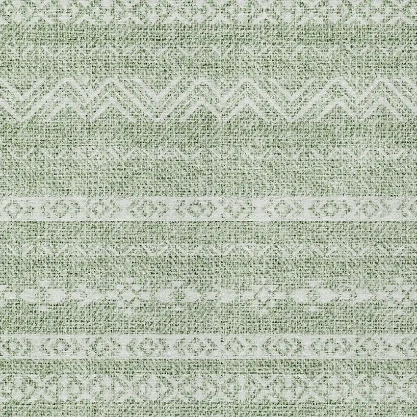 Artichoke Green And Green Southwestern Washable Indoor Outdoor Area Rug Photo 5