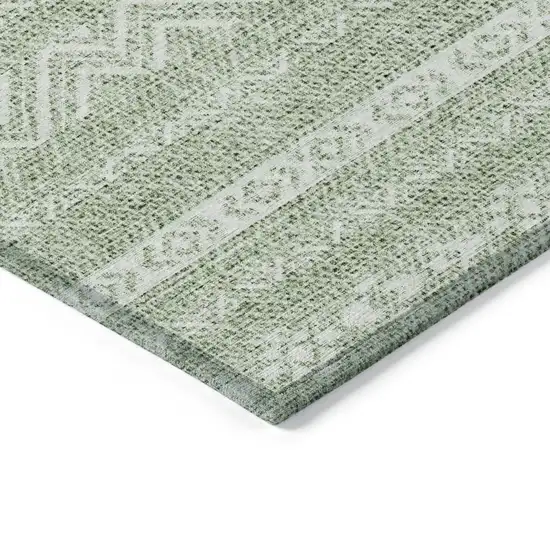 Artichoke Green And Green Southwestern Washable Indoor Outdoor Area Rug Photo 4