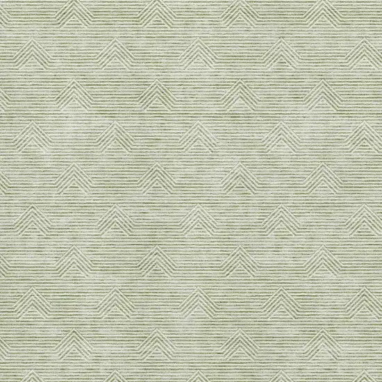 Artichoke Green And Ivory Abstract Geometric Washable Area Rug With UV Protection Photo 3
