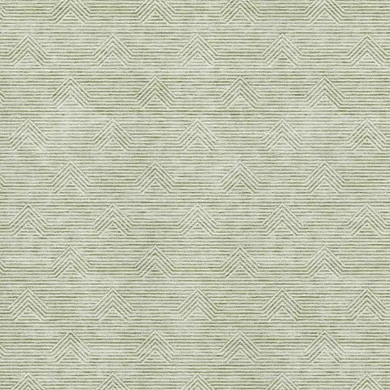 Artichoke Green And Ivory Abstract Geometric Washable Area Rug With UV Protection Photo 3