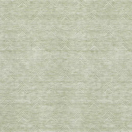 Artichoke Green And Ivory Abstract Geometric Washable Area Rug With UV Protection Photo 3