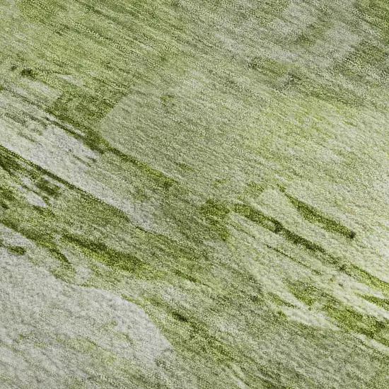 Artichoke Green And Ivory Abstract Washable Area Rug With UV Protection Photo 6