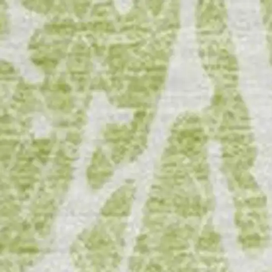 Artichoke Green And Ivory Abstract Washable Area Rug With UV Protection Photo 4