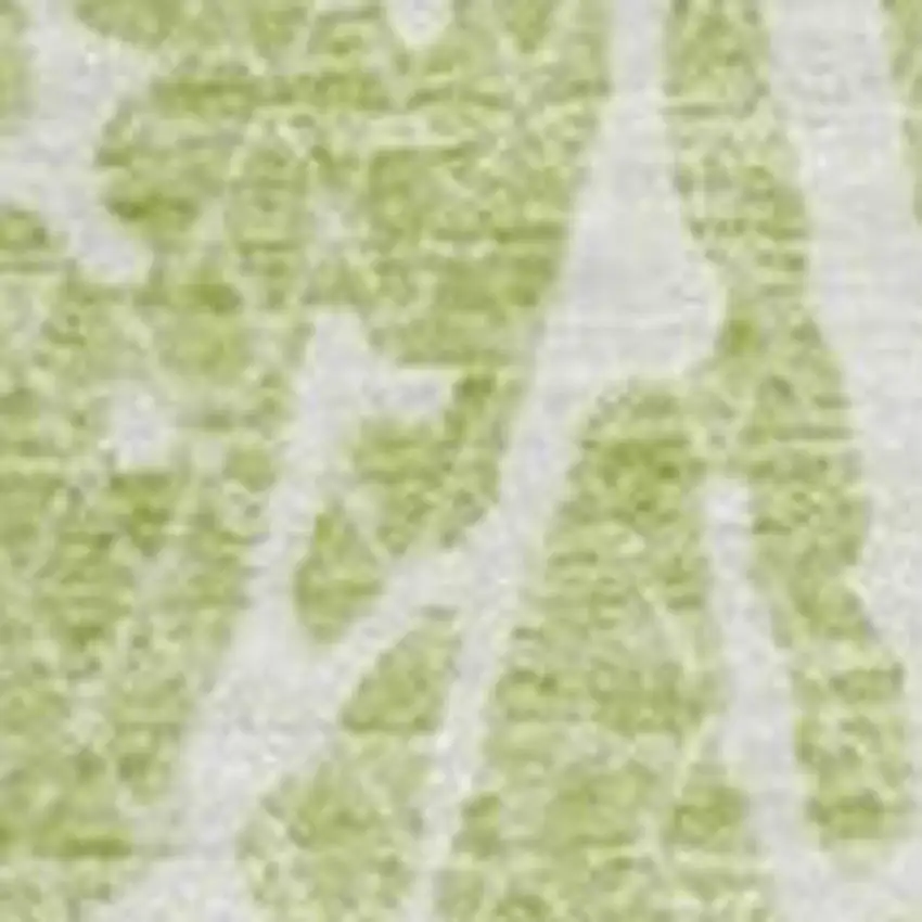 Artichoke Green And Ivory Abstract Washable Area Rug With UV Protection Photo 4