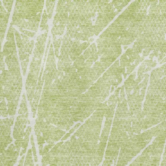 Artichoke Green And Ivory Abstract Washable Area Rug With UV Protection Photo 3