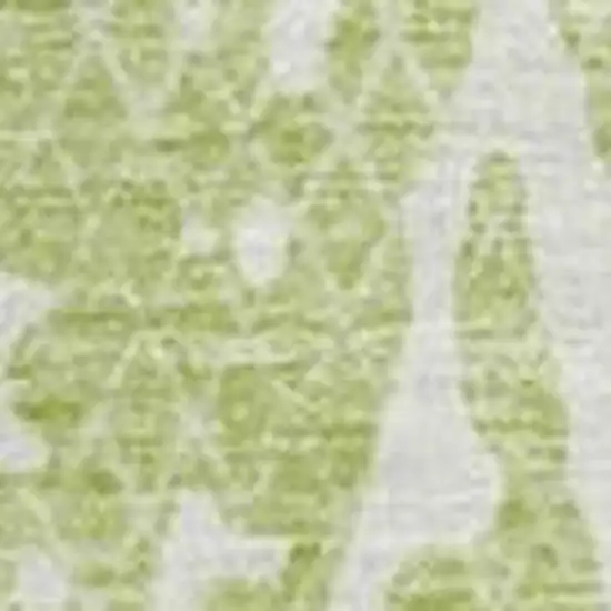 Artichoke Green And Ivory Abstract Washable Area Rug With UV Protection Photo 4