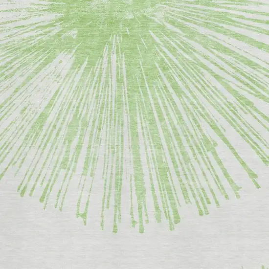Artichoke Green And Ivory Abstract Washable Area Rug With UV Protection Photo 3